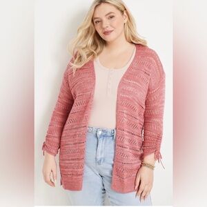 ♥️bundle 2/$10 
Maurices Dusty Rose Open-Knit Cardigan Size Medium